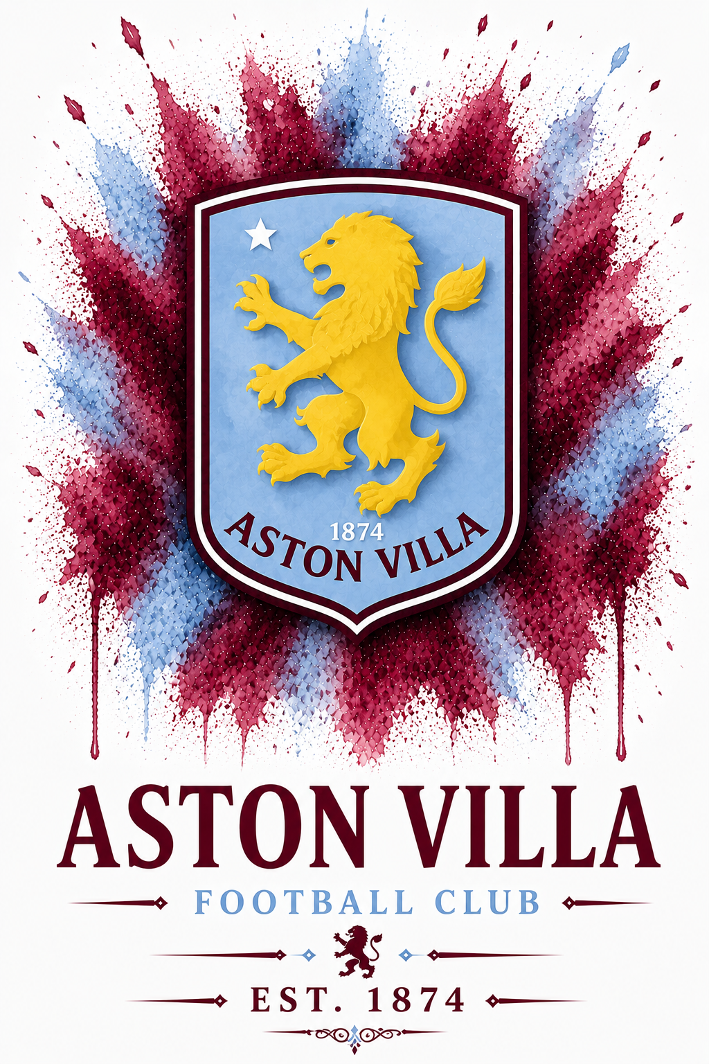 Aston Villa — Club Crest Art Print