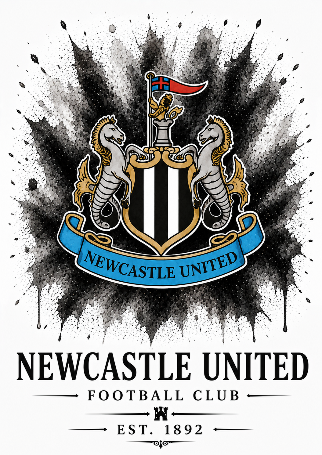 Newcastle United — Club Crest Art Print