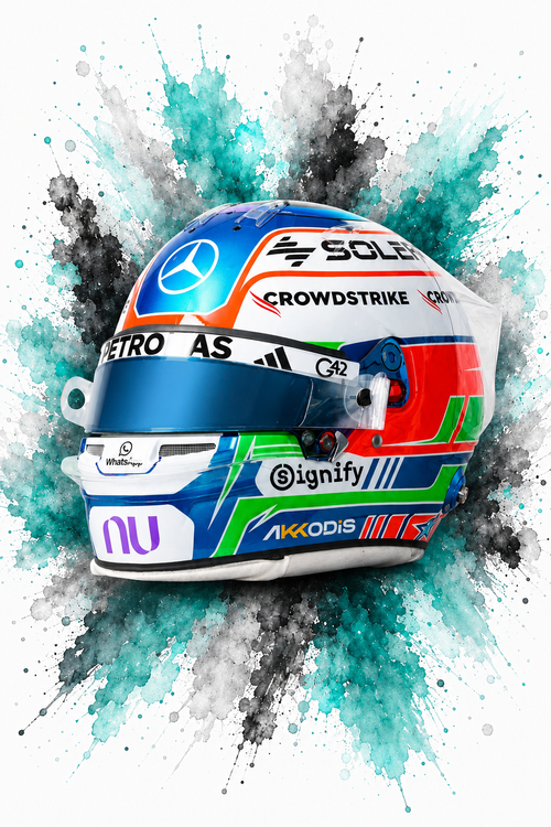 Original F1 helmet art print — Kimi Antonelli helmet design