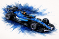 Original F1 car livery art print in Williams colours