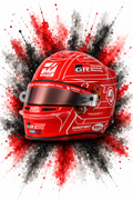 Original F1 helmet art print — Esteban Ocon helmet design