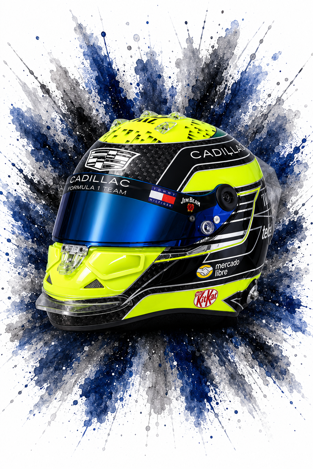 Original F1 helmet art print — Sergio Pérez helmet design