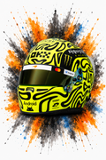 Original F1 helmet art print — Lando Norris helmet design