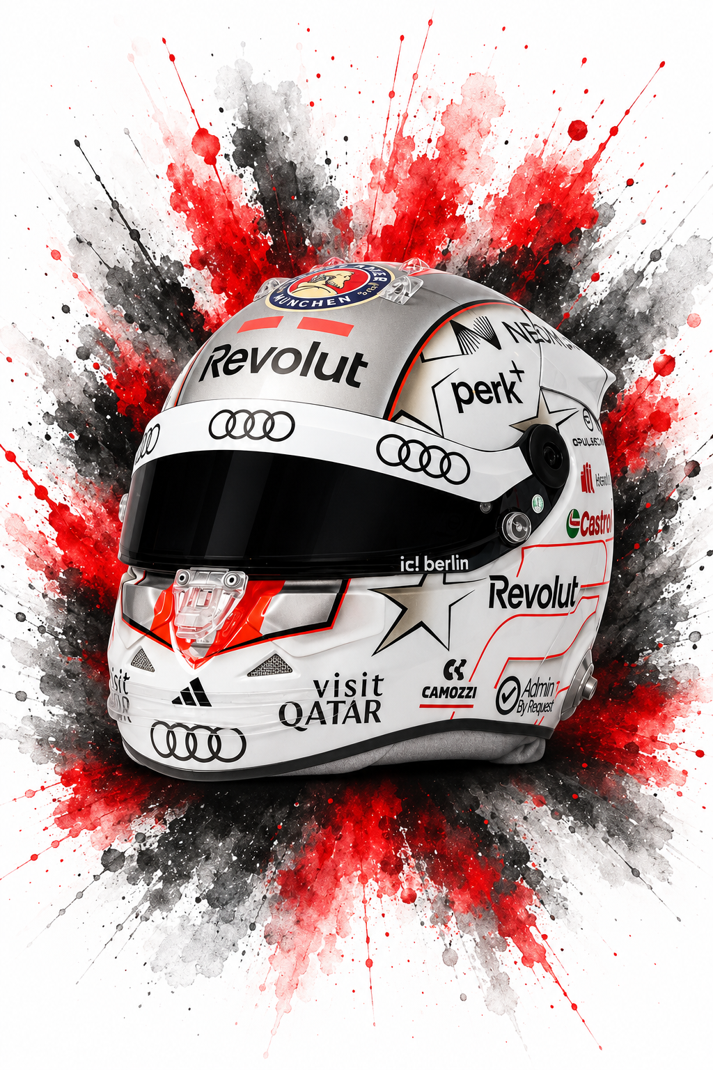 Original F1 helmet art print — Nico Hülkenberg helmet design