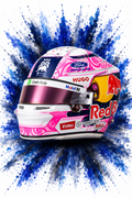 Original F1 helmet art print — Liam Lawson helmet design