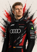 Original F1 driver art print of Nico Hülkenberg in Audi colours