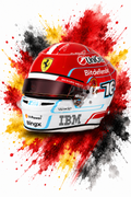Original F1 helmet art print — Charles Leclerc helmet design