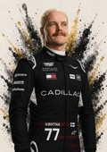 Original F1 driver art print of Valtteri Bottas in Cadillac colours