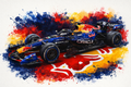 Original F1 car livery art print in Red Bull colours