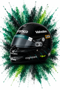 Original F1 helmet art print — Lance Stroll helmet design