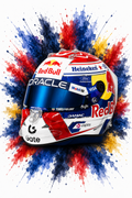 Original F1 helmet art print — Max Verstappen helmet design