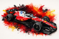 Original F1 car livery art print in Ferrari colours